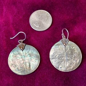 Robert Manse Mother of Pearl sterling silver 925 18k accent earrings